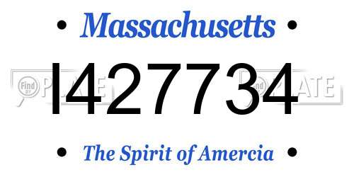 I427734 Massachusetts License Plate