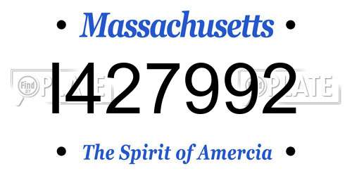 I427992 Massachusetts License Plate