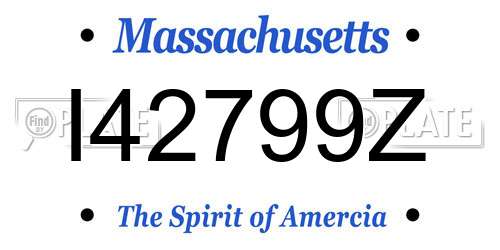 I42799Z Massachusetts License Plate