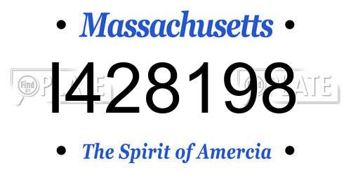 I428198 Massachusetts License Plate