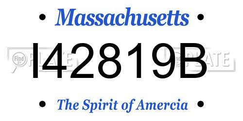 I42819B Massachusetts License Plate