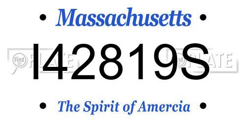 I42819S Massachusetts License Plate