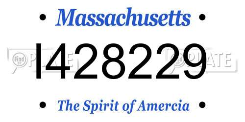 I428229 Massachusetts License Plate