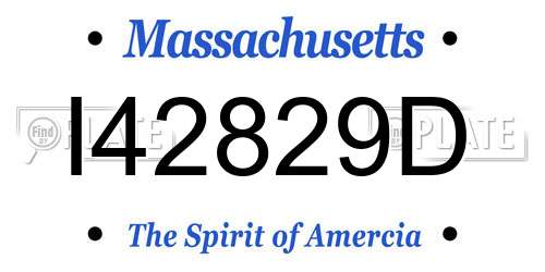 I42829D Massachusetts License Plate