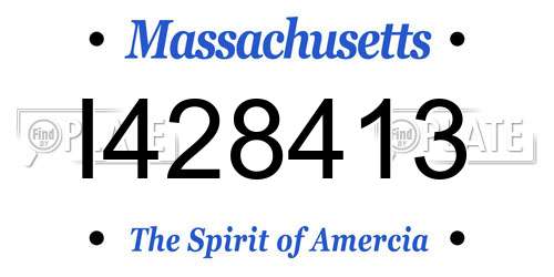 I428413 Massachusetts License Plate