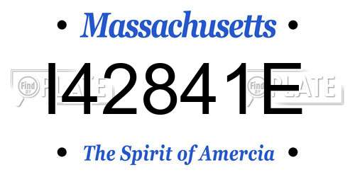 I42841E Massachusetts License Plate