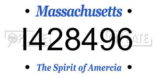 I428496 Massachusetts License Plate