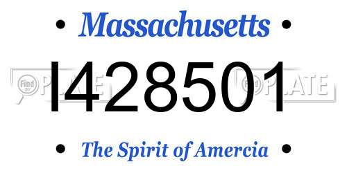 I428501 Massachusetts License Plate