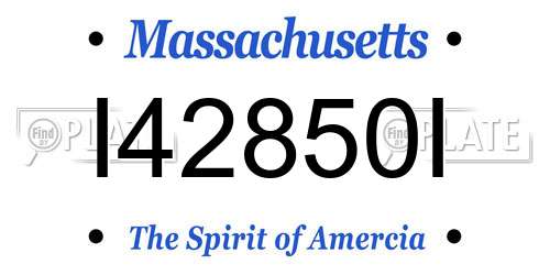 I42850I Massachusetts License Plate