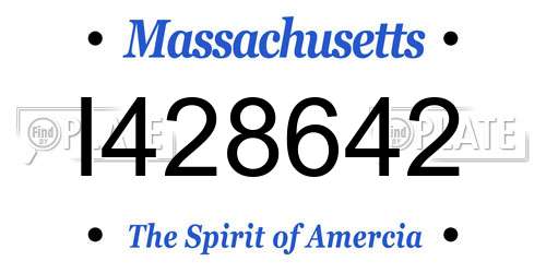 I428642 Massachusetts License Plate