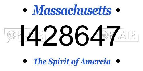 I428647 Massachusetts License Plate