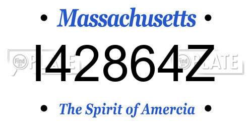 I42864Z Massachusetts License Plate
