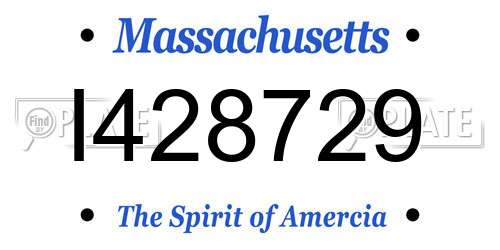 I428729 Massachusetts License Plate