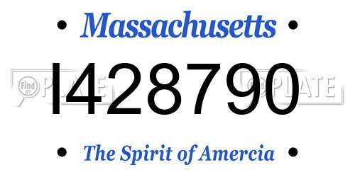 I428790 Massachusetts License Plate