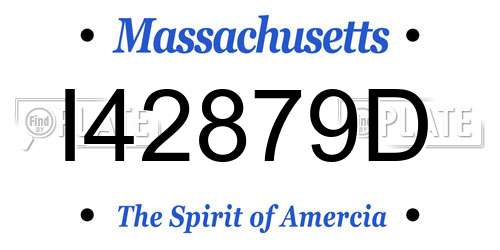 I42879D Massachusetts License Plate