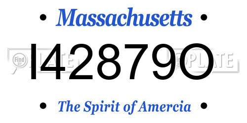 I42879O Massachusetts License Plate