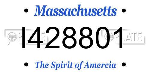 I428801 Massachusetts License Plate