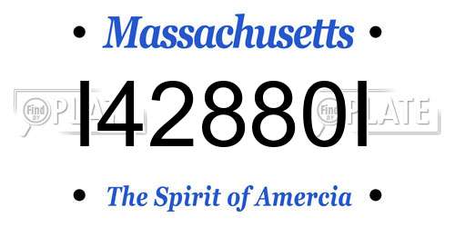 I42880I Massachusetts License Plate