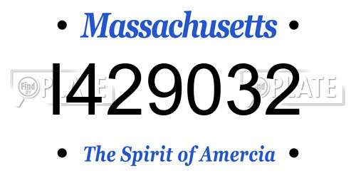 I429032 Massachusetts License Plate