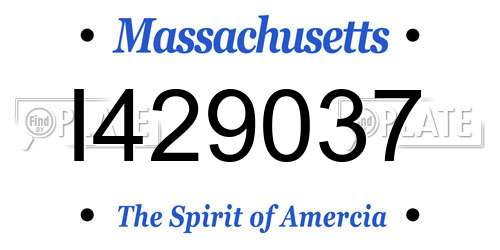 I429037 Massachusetts License Plate