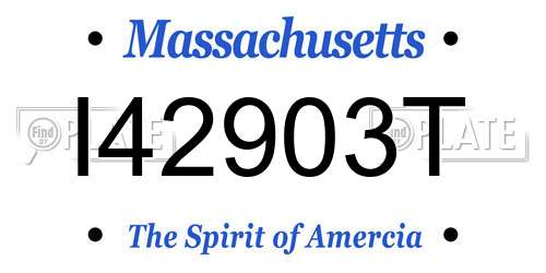 I42903T Massachusetts License Plate