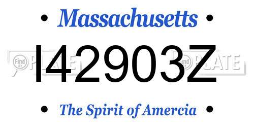 I42903Z Massachusetts License Plate