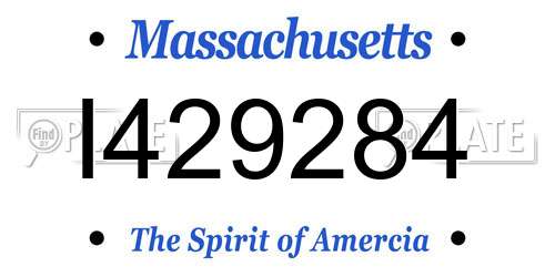 I429284 Massachusetts License Plate