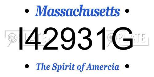 I42931G Massachusetts License Plate
