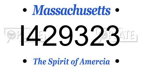 I429323 Massachusetts License Plate