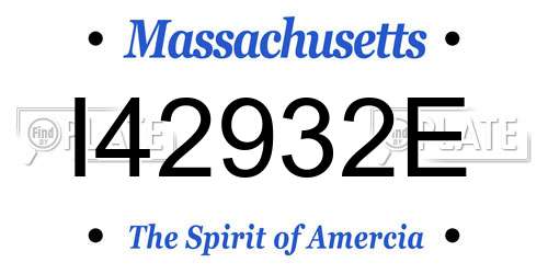 I42932E Massachusetts License Plate