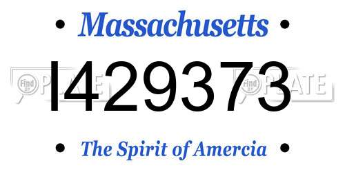 I429373 Massachusetts License Plate