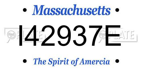 I42937E Massachusetts License Plate