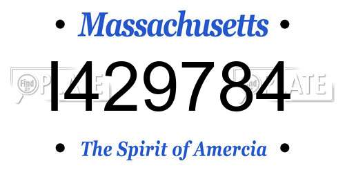 I429784 Massachusetts License Plate