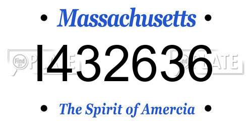 I432636 Massachusetts License Plate