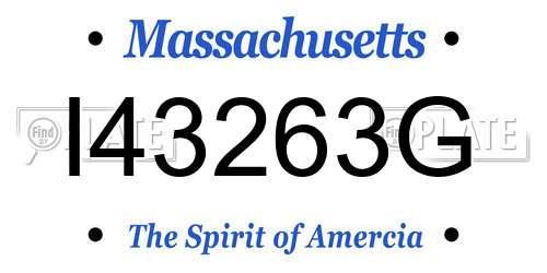 I43263G Massachusetts License Plate