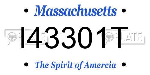 I43301T Massachusetts License Plate