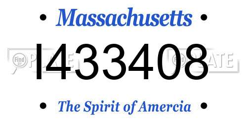 I433408 Massachusetts License Plate