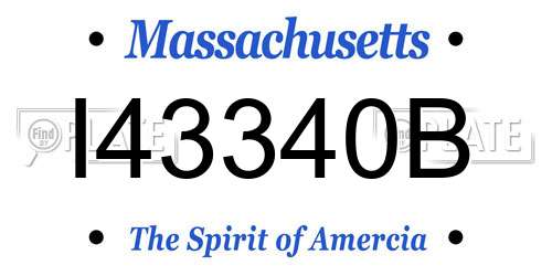 I43340B Massachusetts License Plate