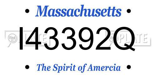 I43392Q Massachusetts License Plate