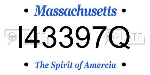 I43397Q Massachusetts License Plate