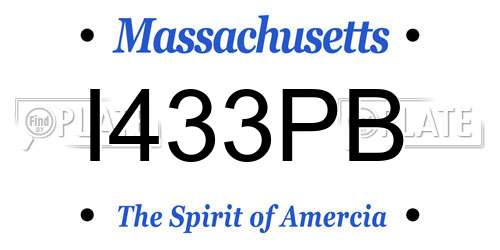 I433PB Massachusetts License Plate