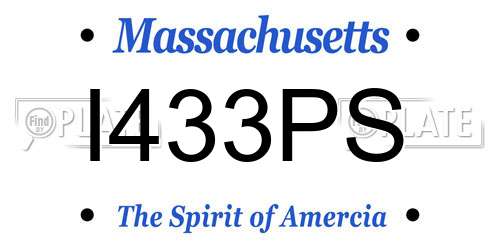 I433PS Massachusetts License Plate