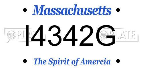 I4342G Massachusetts License Plate
