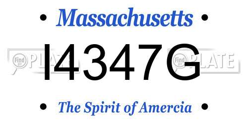 I4347G Massachusetts License Plate