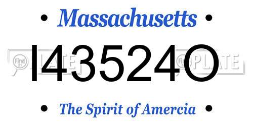 I43524O Massachusetts License Plate