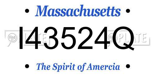 I43524Q Massachusetts License Plate