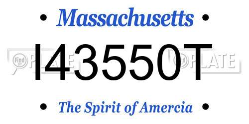 I43550T Massachusetts License Plate