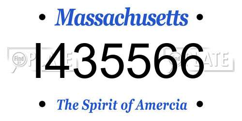 I435566 Massachusetts License Plate