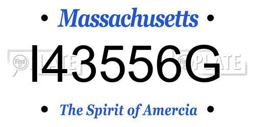 I43556G Massachusetts License Plate