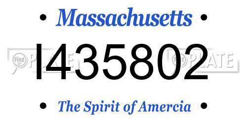 I435802 Massachusetts License Plate